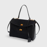 Ciara Premium Black Suede Shoulder Bag
