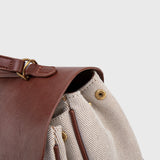 Limited Edition Canvas & Brown Vegan Leather Handbag