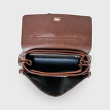 Vintage Brown Shoulder Bag with Charm