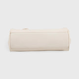 Cream Leather-Look Shoulder Bag with Detachable Crossbody Strap