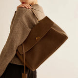 Ciara Premium Brown Suede Shoulder Bag