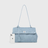 Woven Light Blue Shoulder Bag