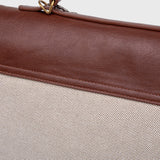 Limited Edition Canvas & Brown Vegan Leather Handbag