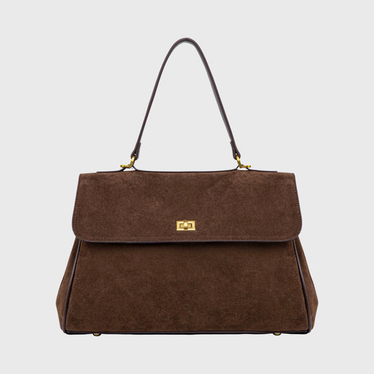 Vintage Brown Suede Handbag