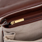 Limited Edition Canvas & Brown Vegan Leather Handbag