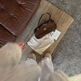 Vintage Brown Suede Shoulder Bag