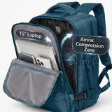 Blue Travel Backpack with Packing Cubes