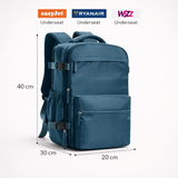 Blue Travel Backpack with Packing Cubes