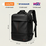 Black Underseat Travel Backpack with Vacuum Compression