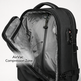 Black Expandable Travel Backpack with Vacuum Compression