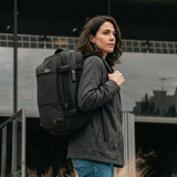 Black Expandable Travel Backpack with Vacuum Compression