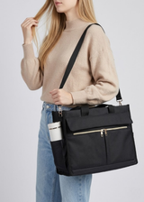Large Multi-Pocket Nylon Tote Work Bag with Shoulder Strap