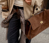 Vintage Brown Suede Handbag