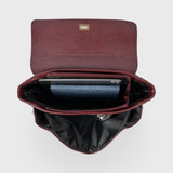 Vintage Burgundy Shoulder Bag with Charm