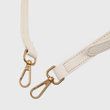 Cream Leather-Look Shoulder Bag with Detachable Crossbody Strap