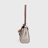 Limited Edition Canvas & Brown Vegan Leather Handbag