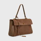 Ciara Premium Brown Suede Shoulder Bag
