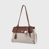 Limited Edition Canvas & Brown Vegan Leather Handbag