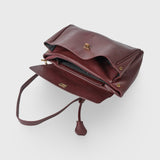 Vintage Burgundy Shoulder Bag with Charm