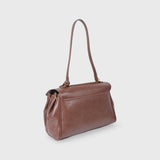 Vintage Brown Shoulder Bag with Charm