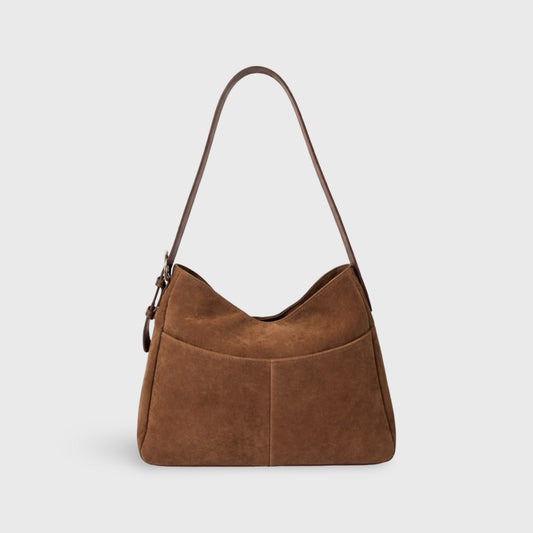 Vintage Brown Suede Hobo Bag