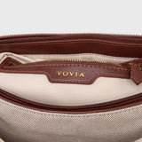 Limited Edition Canvas & Brown Vegan Leather Handbag