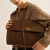 Ciara Premium Brown Suede Shoulder Bag