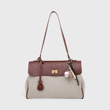Limited Edition Canvas & Brown Vegan Leather Handbag