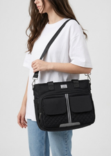 Insulated Nylon Lunch Tote Bag with Crossbody Strap