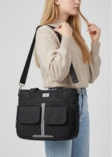 Insulated Nylon Lunch Tote Bag with Crossbody Strap