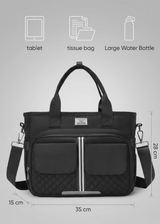 Insulated Nylon Lunch Tote Bag with Crossbody Strap