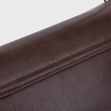 Brown Leather-Look Crossbody Bag with Adjustable Shoulder Strap