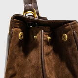 Vintage Brown Suede Shoulder Bag
