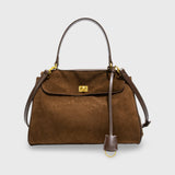 Vintage Brown Suede Shoulder Bag