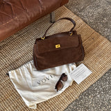 Vintage Brown Suede Shoulder Bag