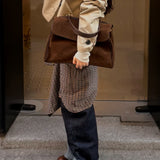 Vintage Brown Suede Handbag