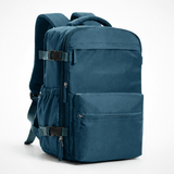 Blue Travel Backpack with Packing Cubes