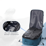 Blue Travel Backpack with Packing Cubes