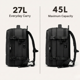 Black Underseat Travel Backpack with Vacuum Compression