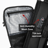 Black Expandable Travel Backpack with Vacuum Compression