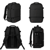 Black Expandable Travel Backpack with Vacuum Compression