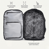 Black Expandable Travel Backpack with Vacuum Compression