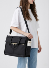 Large Multi-Pocket Nylon Tote Work Bag with Shoulder Strap